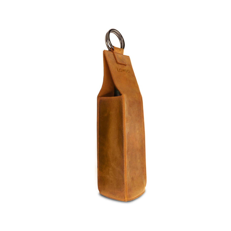 Leather Wine Tote Bag