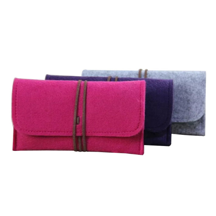 Felt Pouch With A Leather Strap