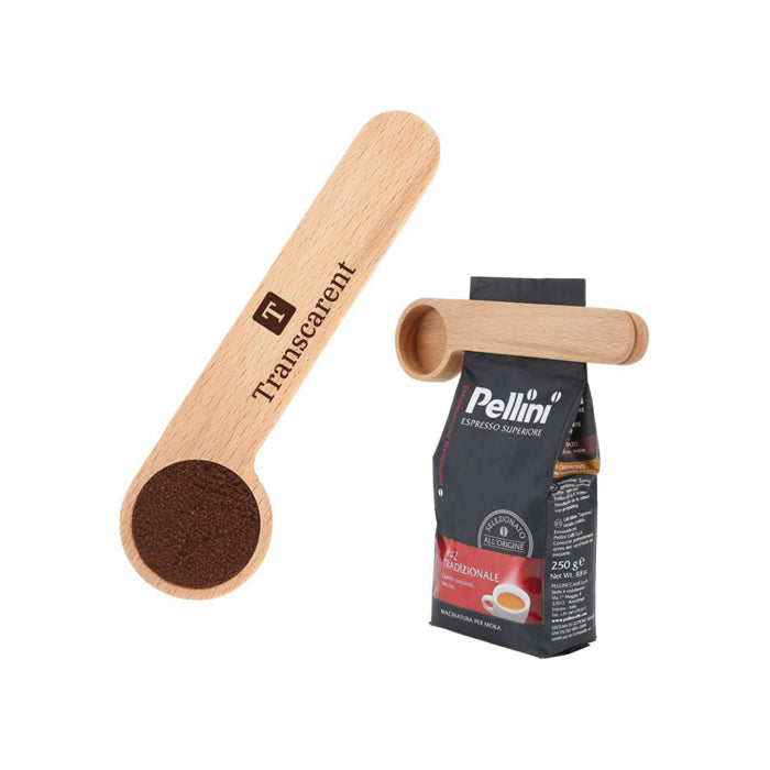 Wooden Coffee Scoop And Bag Clip