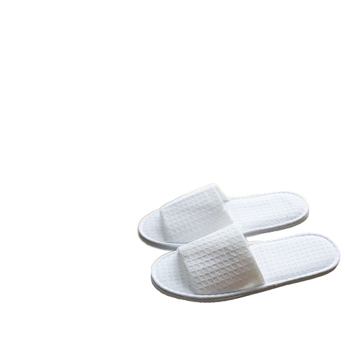 Waffle Pattern Open-toe Hotel Slipper