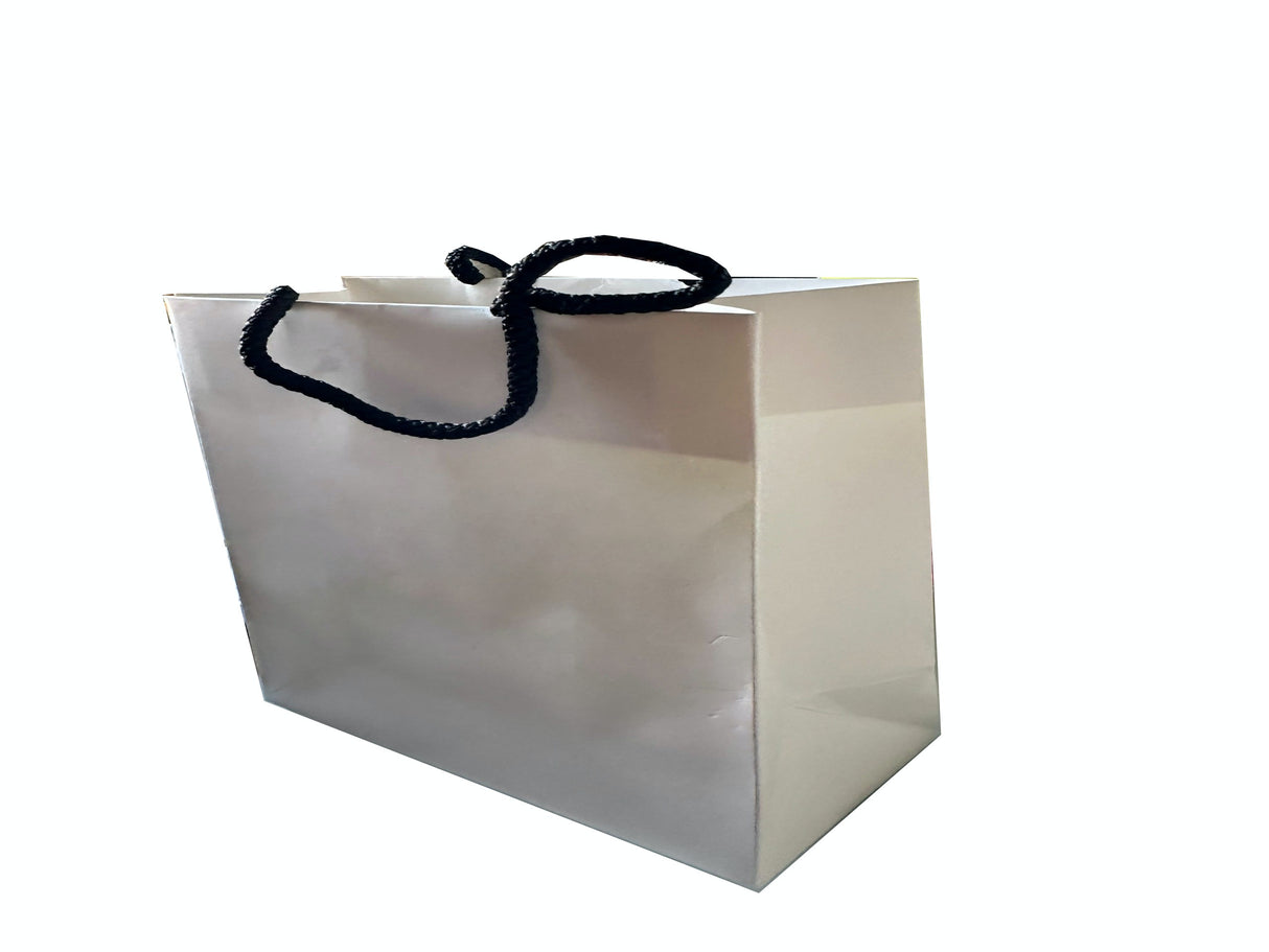 White Bag With Black Handle