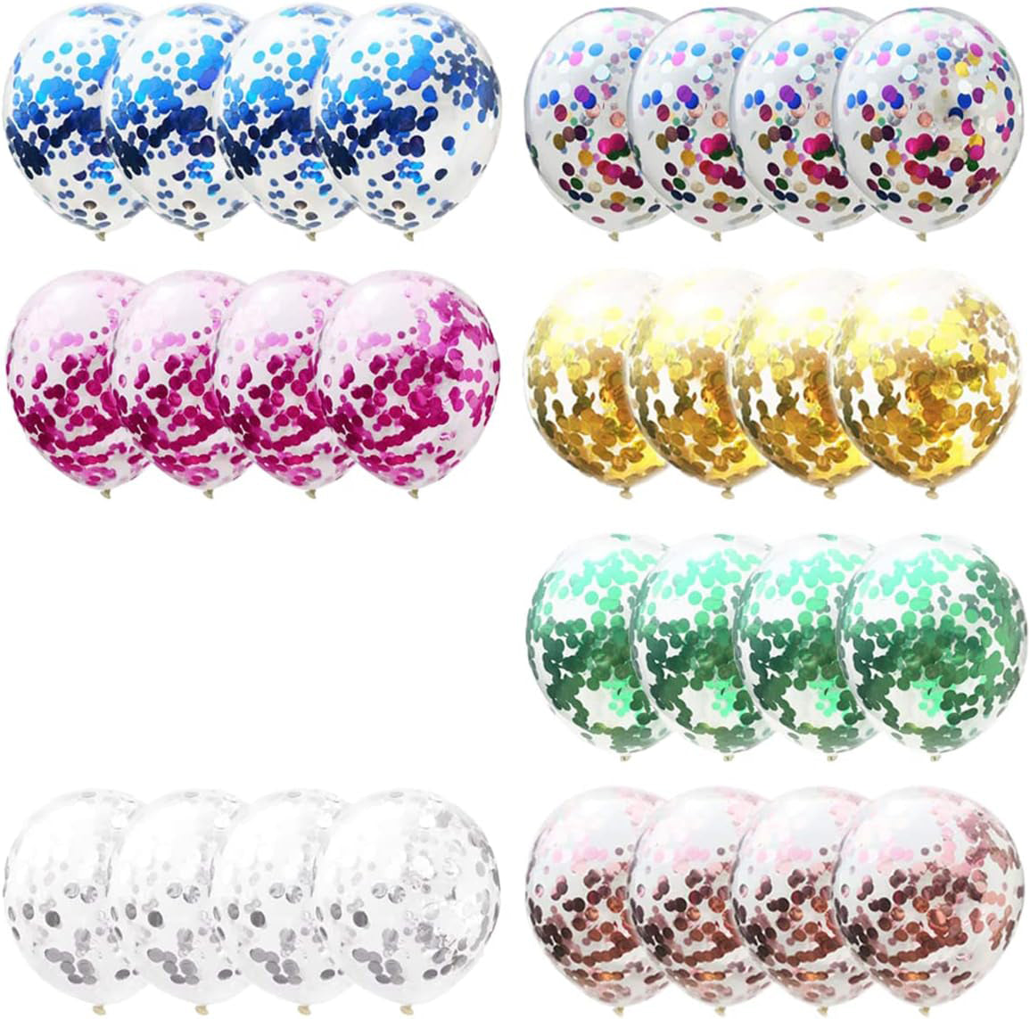 12 Inch Clear Balloons With Confetti Insi