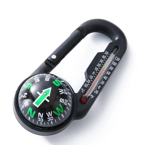 Compass Carabiner With Thermometer