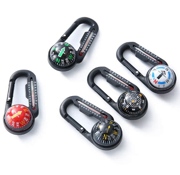 Compass Carabiner With Thermometer