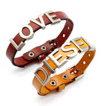 Leather Letter Bracelet