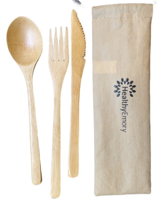 Wooden Tableware Set With Non Woven Bag