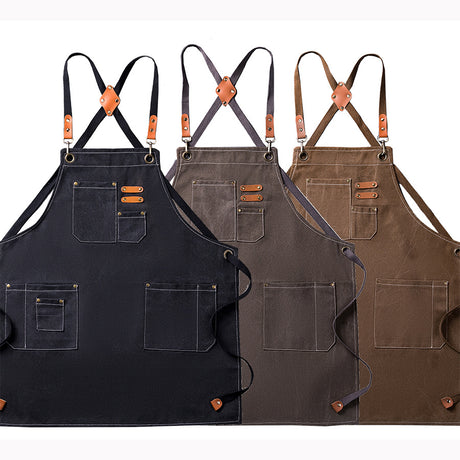 Canvas Apron With Detachable Button