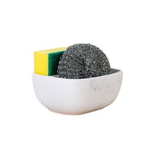 White Resin Sponge Holder For Kitchen Sin