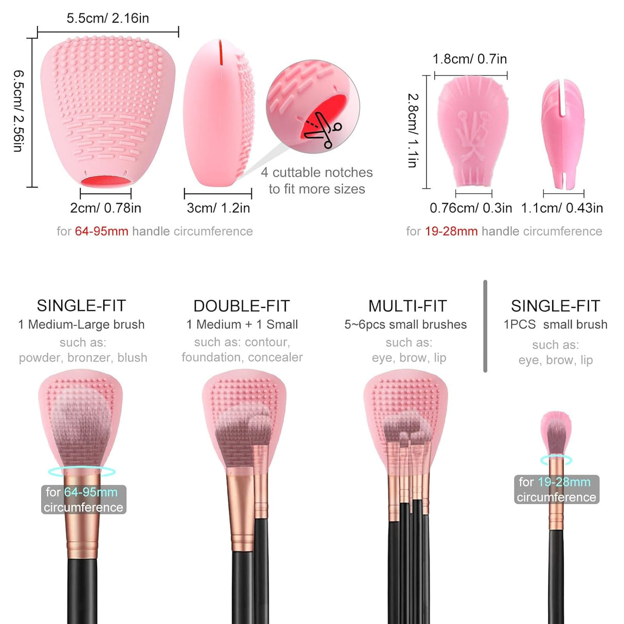 Silicone Make-up Brush Holder Kit 18pcs