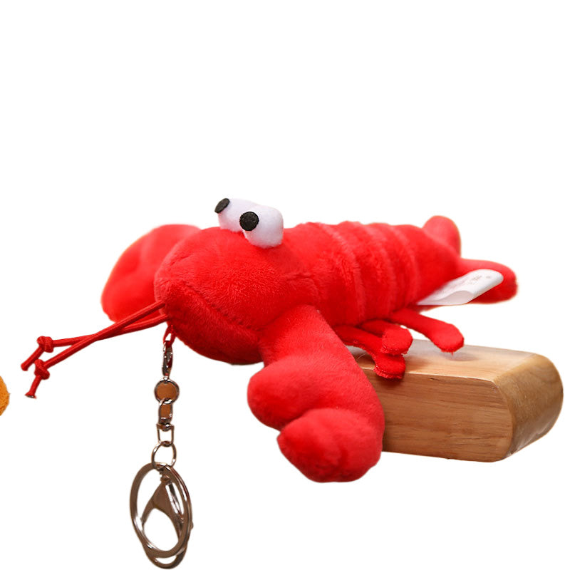 Red Lobster Plush Big Eyes Keychain