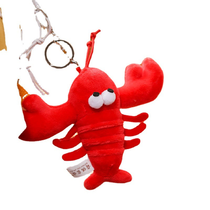 Red Lobster Plush Big Eyes Keychain