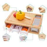 Bamboo Cutting Board With Containers