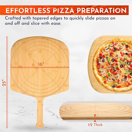 16 Inch Wooden Pizza Peel Board