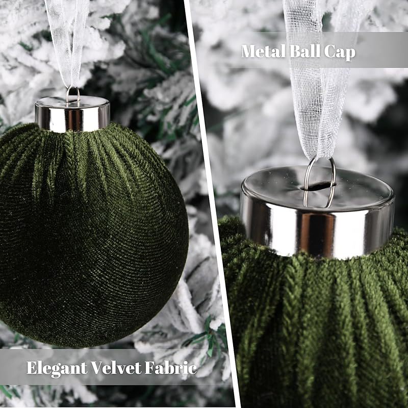 Christmas Ornament Velvet Balls Set