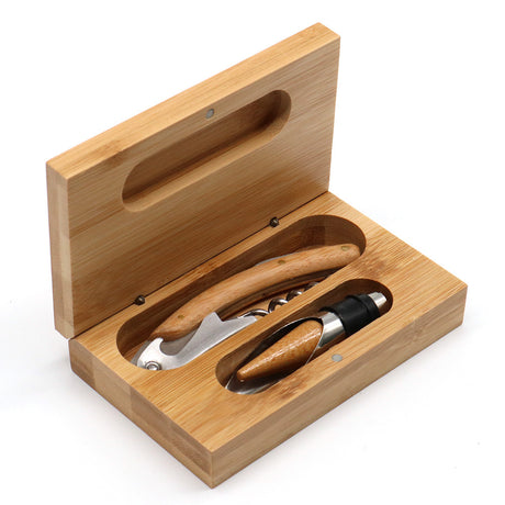 2-piece Bamboo Wine Tool Set