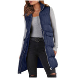 Long Puffer Vest Sleeveless