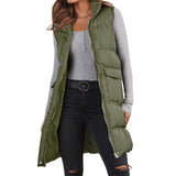 Long Puffer Vest Sleeveless