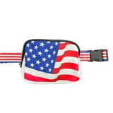 American Flag Cross Body Zippered Belt Ba