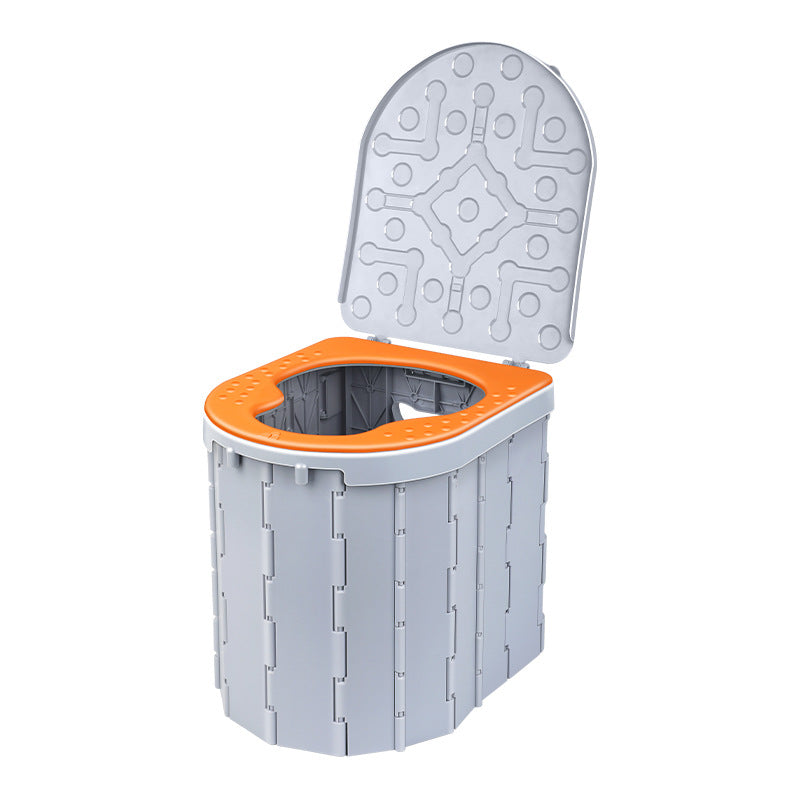 Portable Folding Toilet With Lid