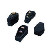 Velvet Coffin Ring Box Case Holder