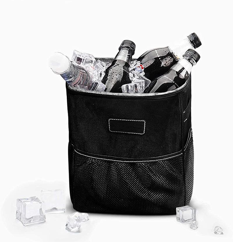 Car Trash Can With Lid And Storage Pocket