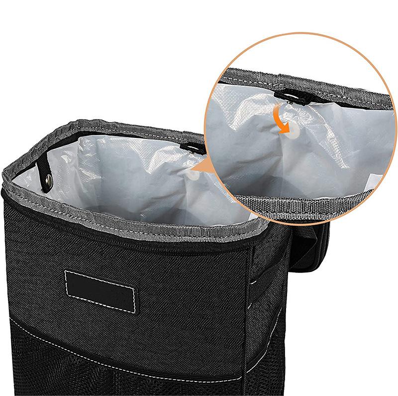 Car Trash Can With Lid And Storage Pocket