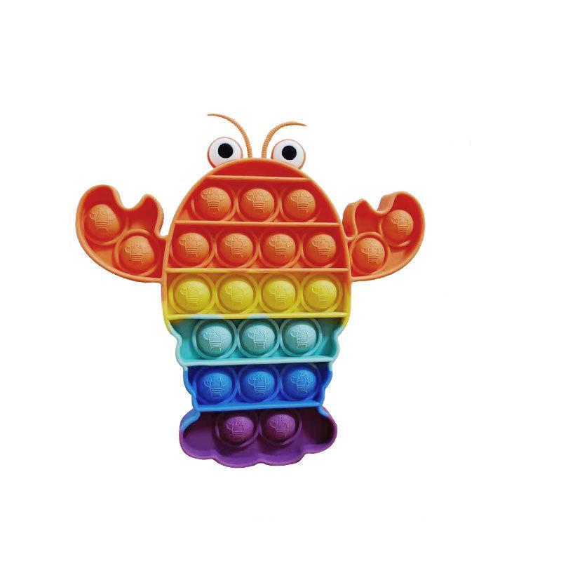 Rainbow Lobster Bubble Pop Fidget Toy