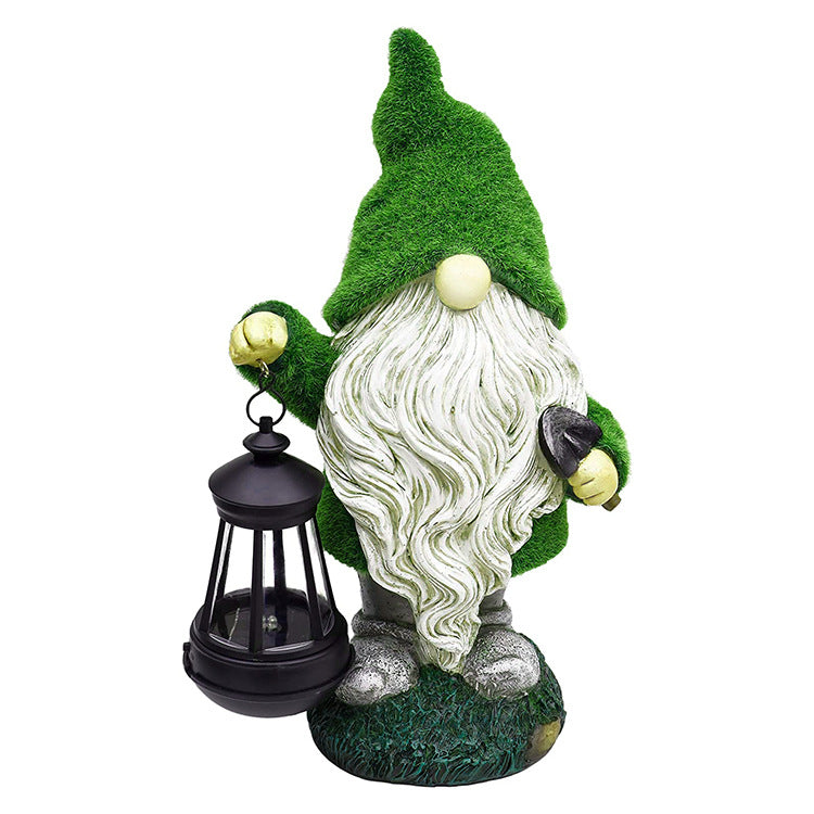 Solar Garden Gnomes Statue With Lantern